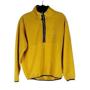 Vintage Timberland Fleece Pullover Men’s Size M Yellow 1/4 Zip-Up Long Sleeve